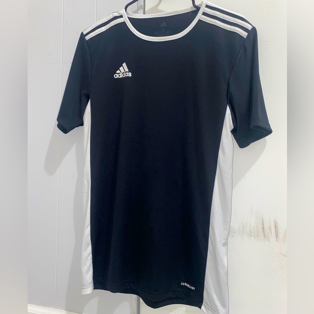 Adidas Activewear sports top Black with white Strips S size